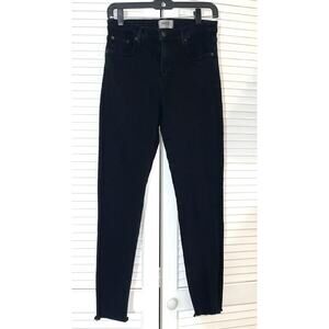 Agolde Jeans Womens 28 Black Sophie High Rise Skinny Crop Denim raw hem